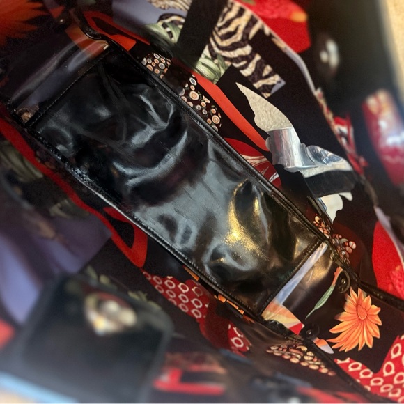 Salvatore Ferragamo FLORAL Nylon/ Leather Trimmed Tote Bag - Picture 4 of 7